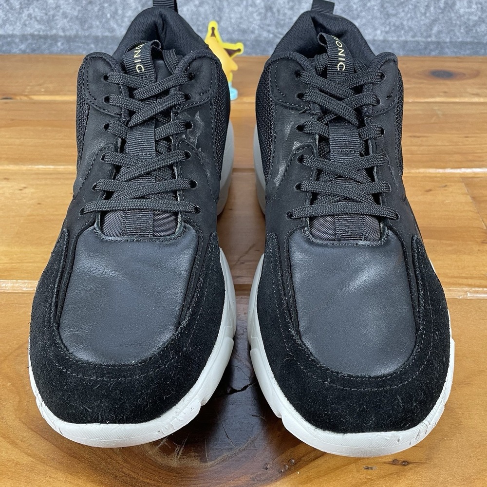 Vionic Aris Womens Size 9.5 Black Suede Leather Embossed Leopard Chunky Sneakers - Picture 4 of 16
